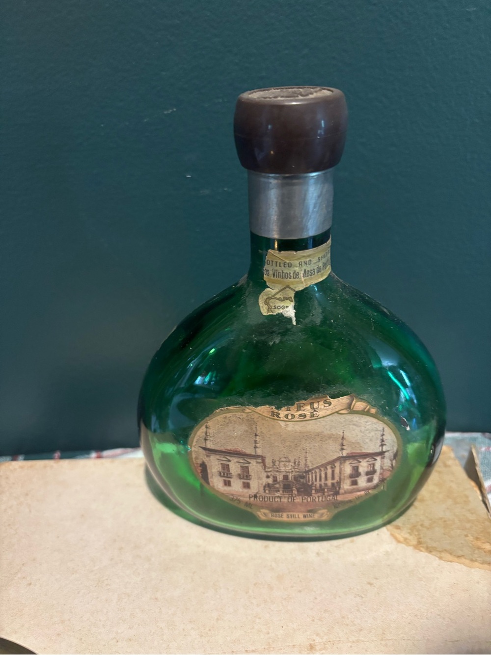 Antique Distressed Wine Bottle